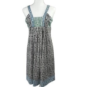 BCBG Maxazria Polka Dot Sleeveless Tank Dress Sz L Polka Dot Empire Waist